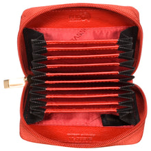 Load image into Gallery viewer, Sassora Genuine Leather Unisex Red RFID Business Card Holder
