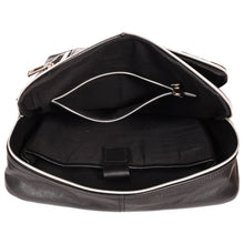 Load image into Gallery viewer, Sassora Genuine Premium Leather Black Unisex Medium Size Backpack