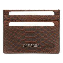 Load image into Gallery viewer, Sassora Genuine Leather Brown Unisex Small Card Holder