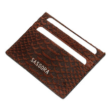 Load image into Gallery viewer, Sassora Genuine Leather Brown Unisex Small Card Holder
