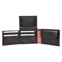 Load image into Gallery viewer, Sassora Pure Genuine Leather Large RFID Black Tan Men's Wallet
