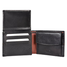 Load image into Gallery viewer, Sassora Pure Genuine Leather Large RFID Black Tan Men's Wallet