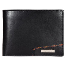 Load image into Gallery viewer, Sassora Genuine Leather Large RFID Black Tan Men&#39;s Bi-Fold Wallet
