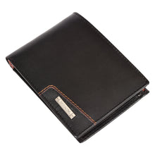 Load image into Gallery viewer, Sassora Genuine Leather Large RFID Black Tan Men's Bi-Fold Wallet