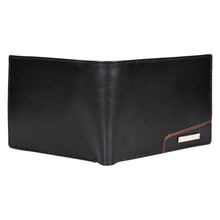 Load image into Gallery viewer, Sassora Genuine Leather Large RFID Black Tan Men's Bi-Fold Wallet