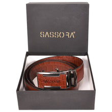 Load image into Gallery viewer, Sassora Genuine Leather Men Brown Reversible Buckle Belt
