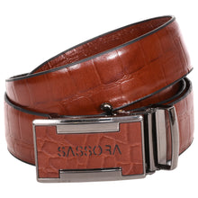 Load image into Gallery viewer, Sassora Genuine Leather Men Brown Reversible Buckle Belt