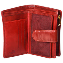 Load image into Gallery viewer, Sassora Genuine Leather Medium Red RFID Protected Women Wallet