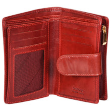 Load image into Gallery viewer, Sassora Genuine Leather Medium Red RFID Protected Women Wallet