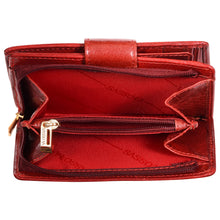 Load image into Gallery viewer, Sassora Genuine Leather Medium Red RFID Protected Women Wallet