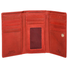 Load image into Gallery viewer, Sassora Genuine Leather Medium Red RFID Protected Women Wallet