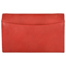Load image into Gallery viewer, Sassora Genuine Leather Medium Size Red RFID Protected Women Purse