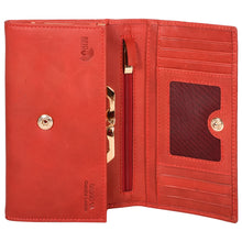 Load image into Gallery viewer, Sassora Genuine Leather Medium Size Red RFID Protected Women Purse