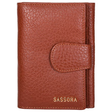 Load image into Gallery viewer, Sassora Genuine Leather Medium Brown RFID Wallet For Girls