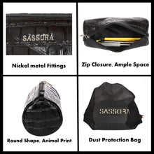 Load image into Gallery viewer, Sassora Genuine Leather Animal Texture Pen and Pencil Case