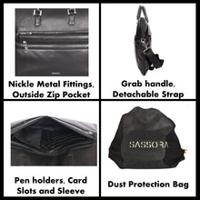 Load image into Gallery viewer, Sassora Genuine Soft Leather Unisex Black Hand Messenger Bag