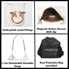 Load image into Gallery viewer, Sassora Premium Leather Small Ladies Moon Shape Bag