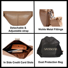 Load image into Gallery viewer, Sassora 100% Pure Leather Unisex RFID Large Belt Bag
