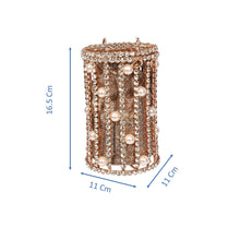 Load image into Gallery viewer, Sassora Leather with Stone & Pearl Gold Polish Frame Party Clutch