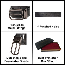 Load image into Gallery viewer, Sassora Genuine Leather Reversible Detachable Buckle Belt For Men