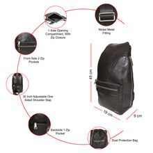 Load image into Gallery viewer, Sassora Genuine Leather Unisex Medium Stylish Backpack