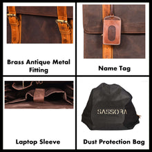 Load image into Gallery viewer, Sassora Premium Leather Large Travel Backpack