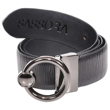 Load image into Gallery viewer, Sassora Premium Leather Women Reversible Round Shape Belt