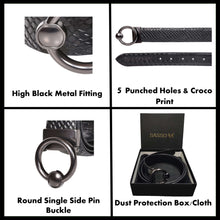 Load image into Gallery viewer, Sassora Premium Leather Women Reversible Round Shape Buckle Belt