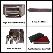 Load image into Gallery viewer, Sassora Pure Leather Reversible Detachable Buckle Belt For Men