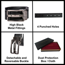 Load image into Gallery viewer, Sassora Pure Leather Reversible Detachable Buckle Belt