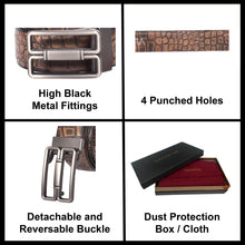 Load image into Gallery viewer, Sassora Premium Leather Animal Texture Men's Reversible Buckle Belt