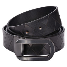 Load image into Gallery viewer, Sassora Premium Genuine Leather Men's Belt – Party Wear with Cutwork Design & Black Metal Buckle