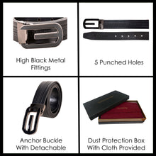 Load image into Gallery viewer, Sassora Premium Genuine Leather Belt – Embossed Design with High-Black Buckle