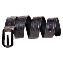 Load image into Gallery viewer, Sassora Premium Genuine Leather Belt – Embossed Design with High-Black Buckle