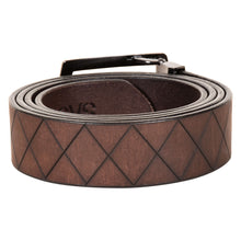 Load image into Gallery viewer, Sassora Premium Genuine Leather Belt – Gold & Black Polish Buckle with Cutwork Design