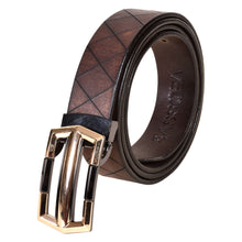 Load image into Gallery viewer, Sassora Premium Genuine Leather Belt – Gold & Black Polish Buckle with Cutwork Design