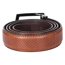 Load image into Gallery viewer, Sassora Premium Genuine Leather Belt with Detachable Anchor Buckle & Checkered Embossed Design