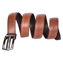 Load image into Gallery viewer, Sassora Premium Genuine Leather Belt with Detachable Anchor Buckle & Checkered Embossed Design