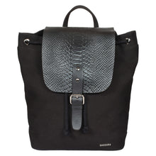 Load image into Gallery viewer, Sassora Genuine Leather and Canvas Unisex Backpack