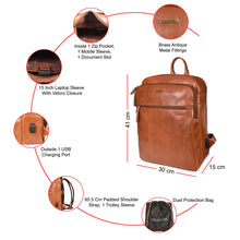 Load image into Gallery viewer, Sassora Premium Leather Unisex Backpack For Daily Use