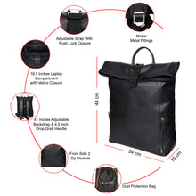 Load image into Gallery viewer, Sassora Premium Leather 16'5" Laptop Backpack For Men
