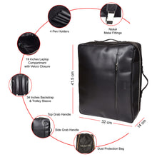 Load image into Gallery viewer, Sassora Premium Leather Unisex Stylish Large Laptop Backpack
