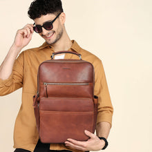 Load image into Gallery viewer, Sassora Premium Leather 16.5 Inch Laptop Backpack For Men