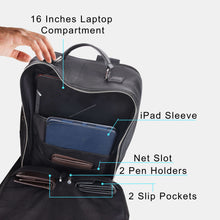 Load image into Gallery viewer, Sassora Premium Leather Men's Laptop Travel Backpack