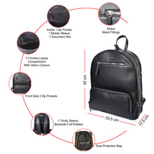 Load image into Gallery viewer, Sassora Premium Leather Men Laptop Backpack With Trolly Sleeve