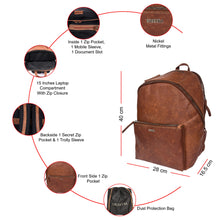 Load image into Gallery viewer, Sassora Premium Genuine Leather 15 Inch Laptop Backpack For Men's