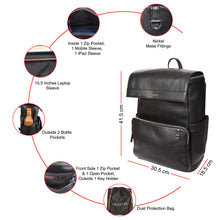 Load image into Gallery viewer, Sassora Premium Leather Men's 15.5" Laptop Backpack