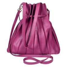 Load image into Gallery viewer, Sassora Premium Leather Bucket Bag – Drawstring, Gold Fittings, Adjustable Sling