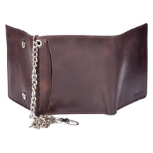 Load image into Gallery viewer, Sassora Premium Leather RFID Trifold Small Biker's Wallet