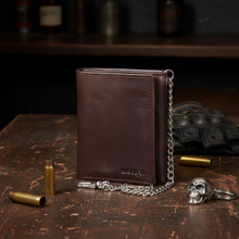 Load image into Gallery viewer, Sassora Premium Leather RFID Trifold Small Biker's Wallet